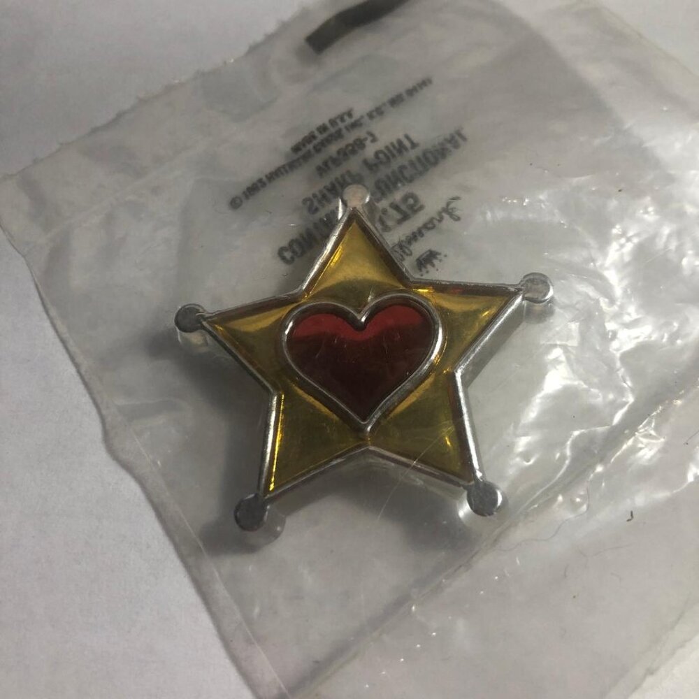 New Vintage Hallmark Valentine's Lapel Pin Star Red Heart Broach 1982 80's